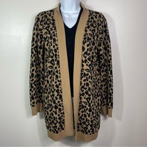 Nine West Leopard Print Sweater Cardigan